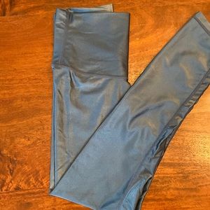 DYI high shine turquoise leggings